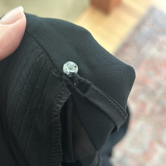 NWT Banana Republic Sheer Black Tuxedo Blouse Size L - Picture 8 of 10